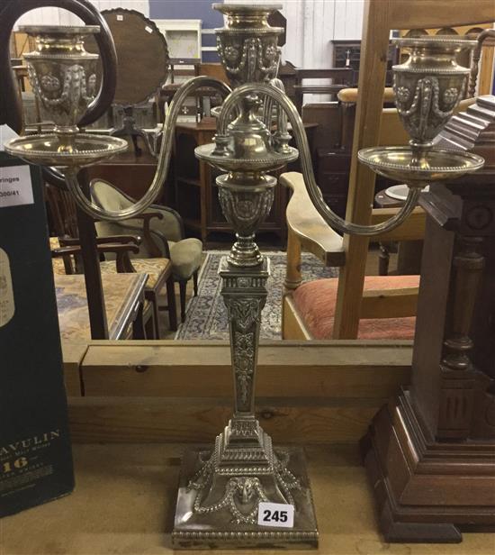 An Elkington plated candelabrum